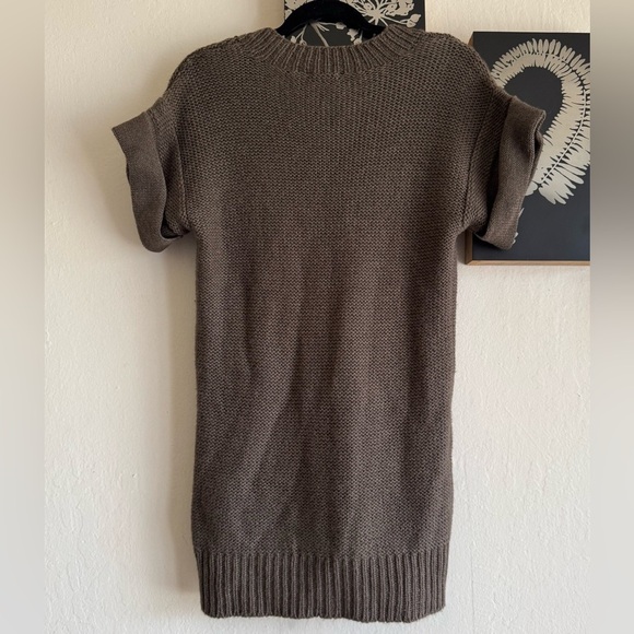 J. Crew Alpaca Blend V-Neck Short Sleeve Knit Tunic Sweater - Picture 2 of 6